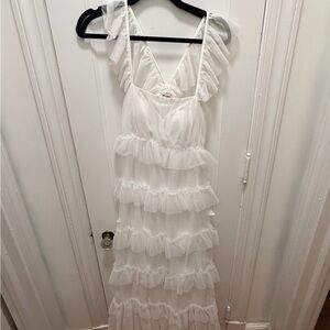 Show Me Your MuMu White Ruffle Wedding Dress